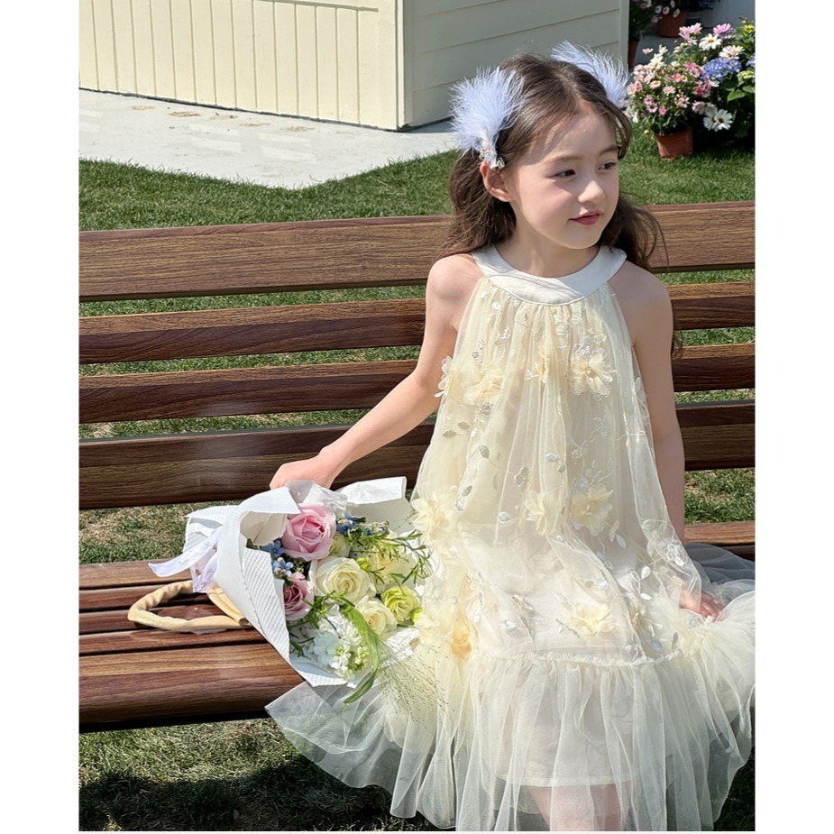 親子-立體繡花網紗亮片裙S504332-細節圖7