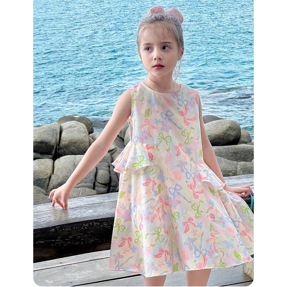 親子-碎花蝴蝶結裙S504402-細節圖2