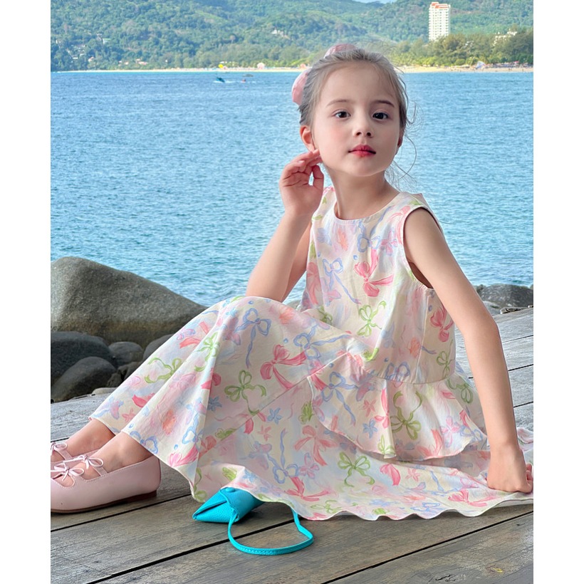 親子-碎花蝴蝶結裙S504402-細節圖3