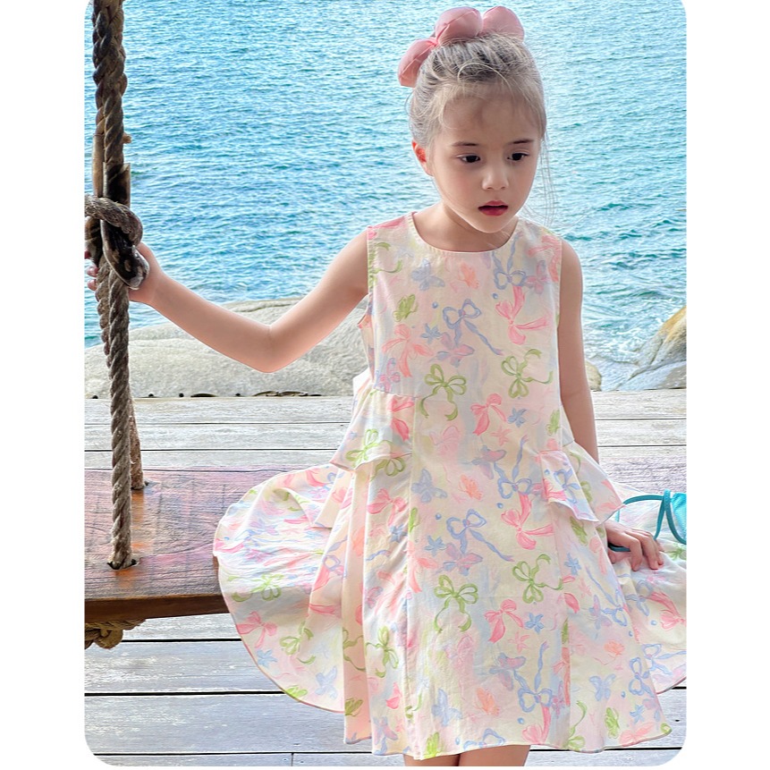 親子-碎花蝴蝶結裙S504402-細節圖5