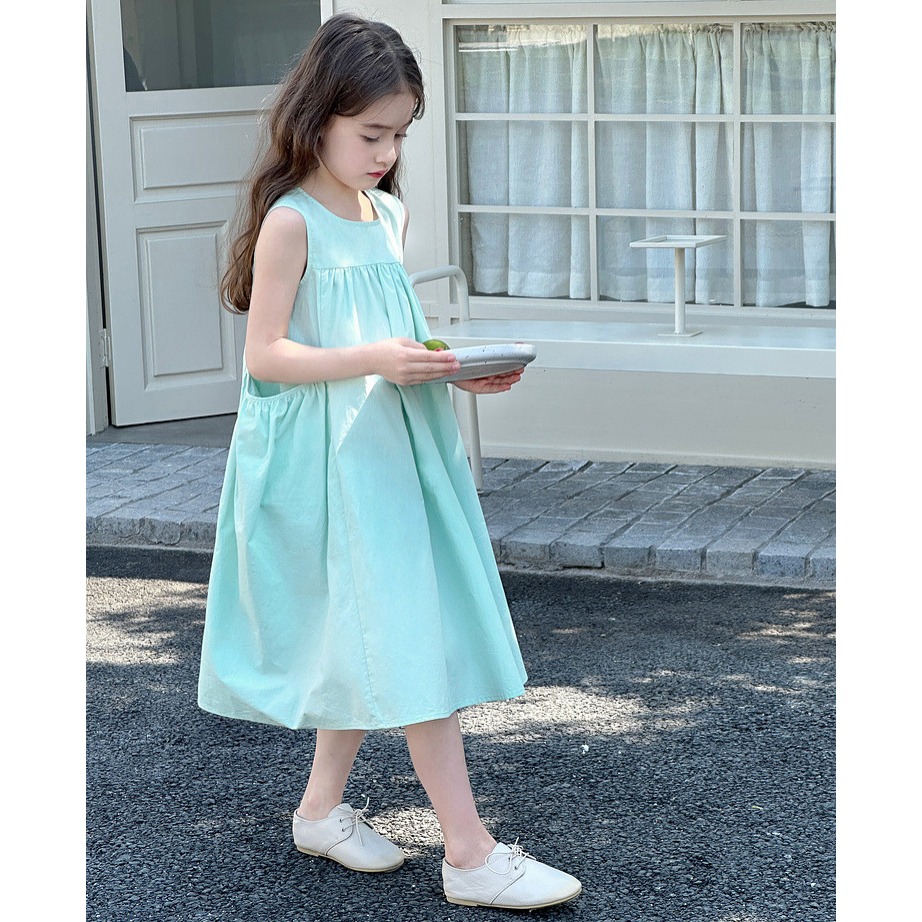 親子-清涼薄荷無袖背心裙S504412-細節圖7