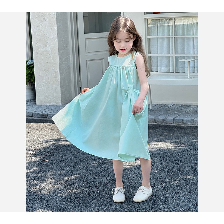 親子-清涼薄荷無袖背心裙S504412-細節圖8