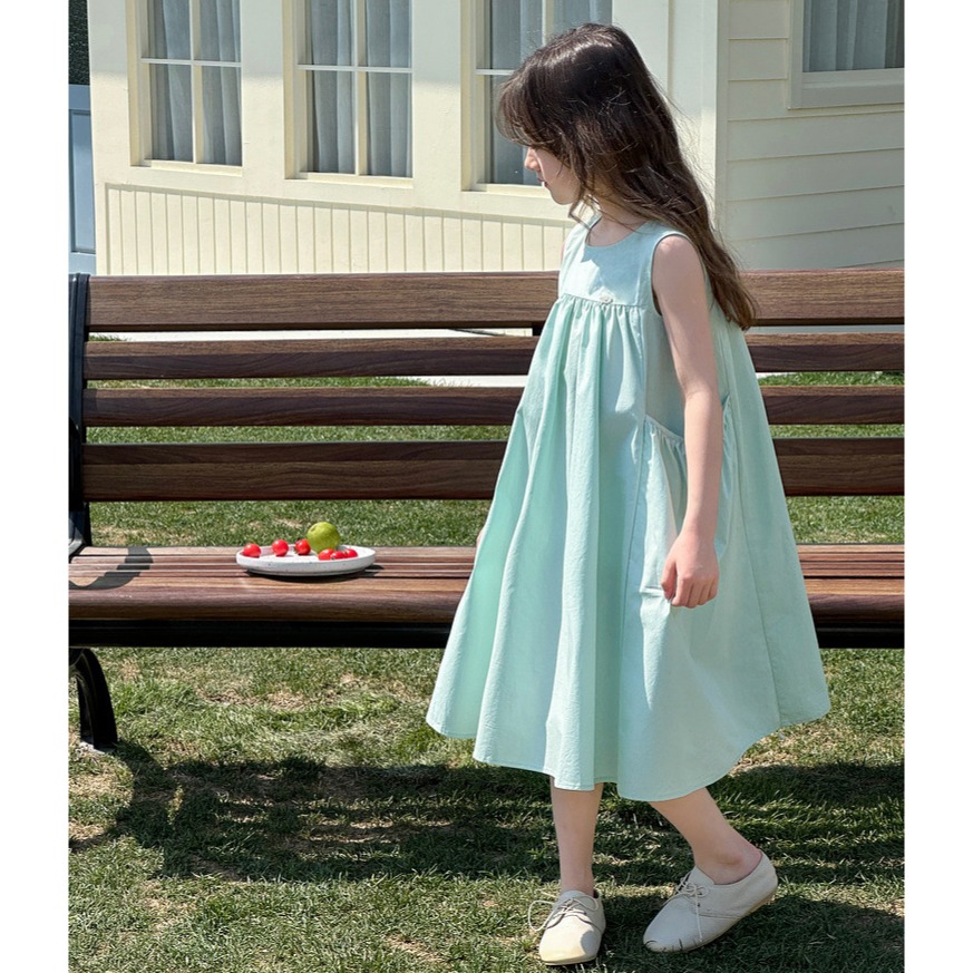 親子-清涼薄荷無袖背心裙S504412-細節圖10