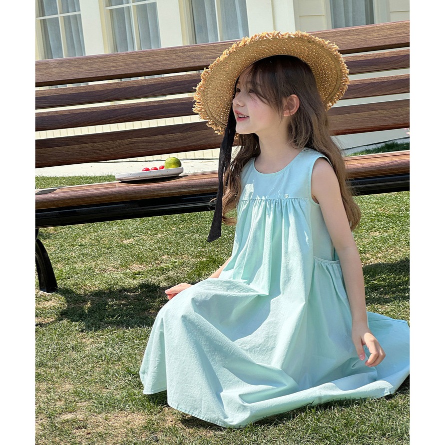 親子-清涼薄荷無袖背心裙S504412-細節圖11