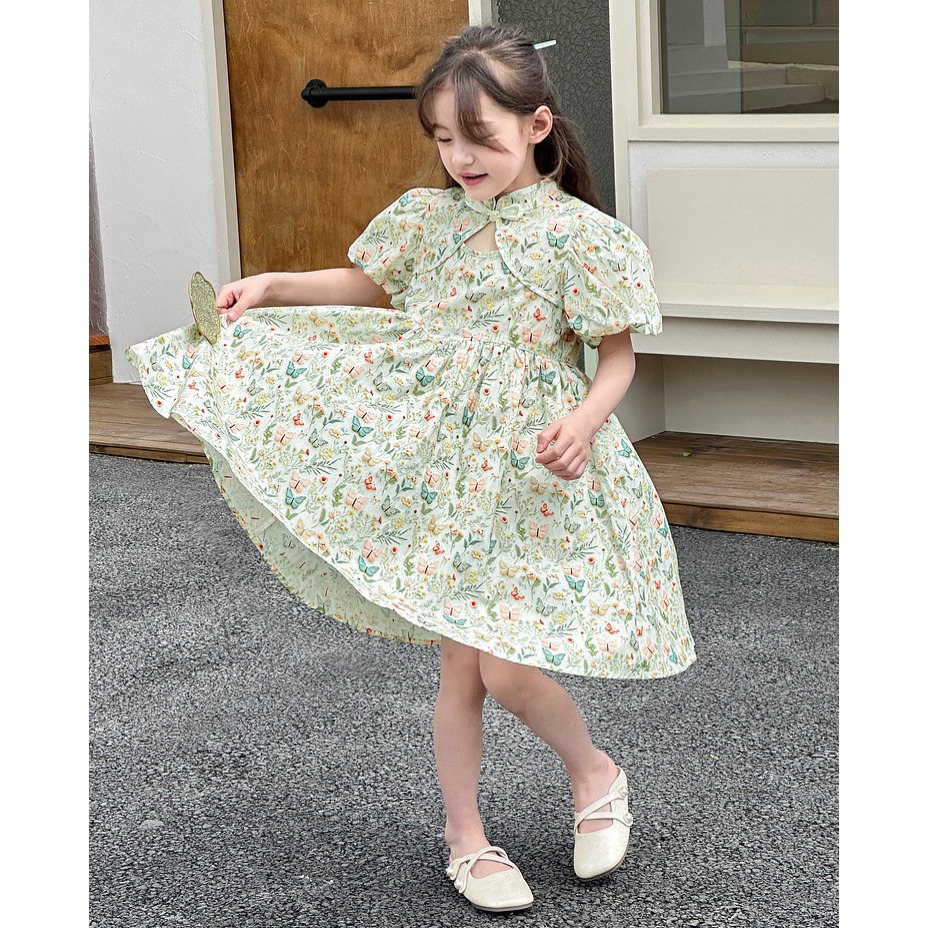 親子-蝶舞繁花新中式洋裝S504416-細節圖2