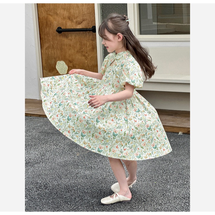 親子-蝶舞繁花新中式洋裝S504416-細節圖3