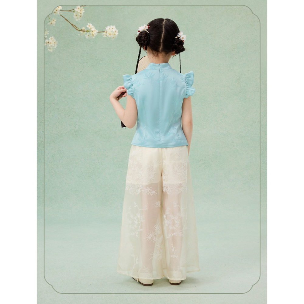 新中式套裝襯衫闊腿S505211-細節圖11