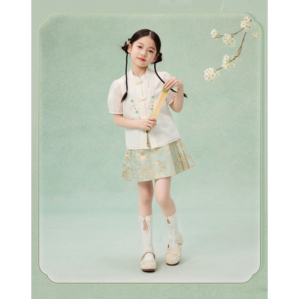 中式套裝襯衫馬面裙S505217-細節圖3