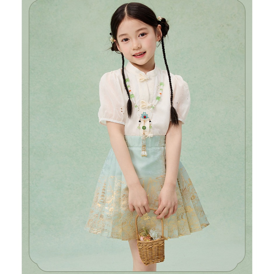 中式套裝襯衫馬面裙S505217-細節圖7