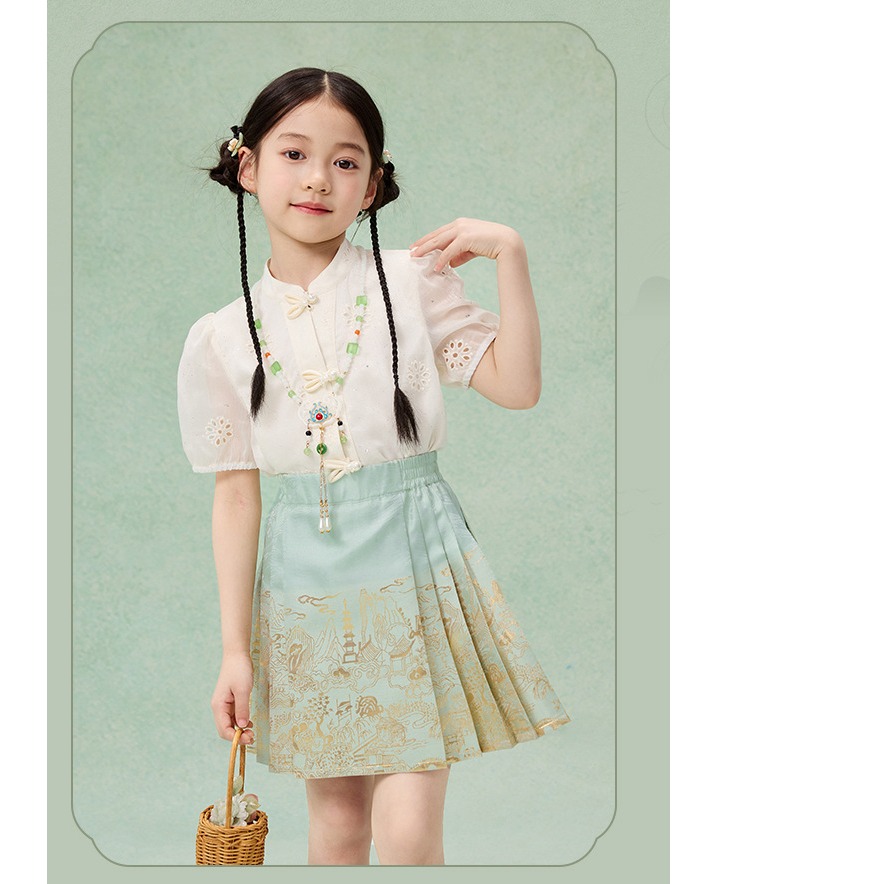 中式套裝襯衫馬面裙S505217-細節圖8