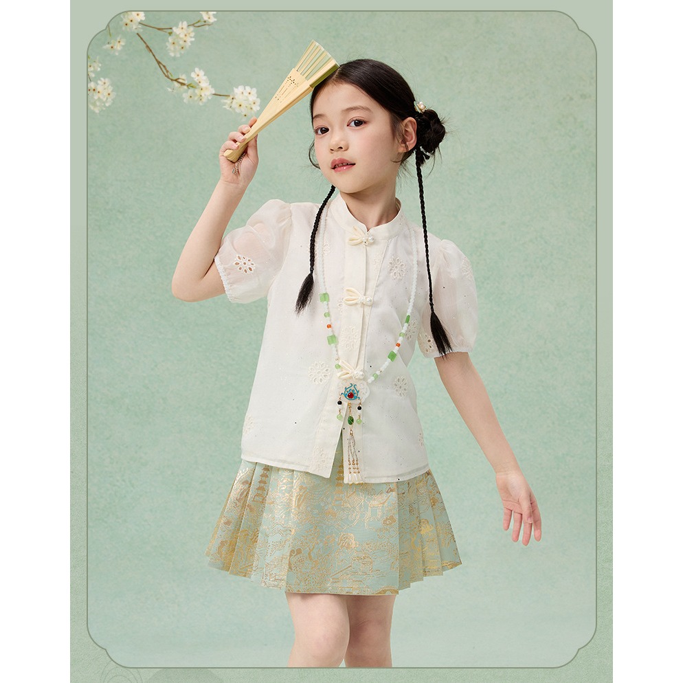 中式套裝襯衫馬面裙S505217-細節圖9