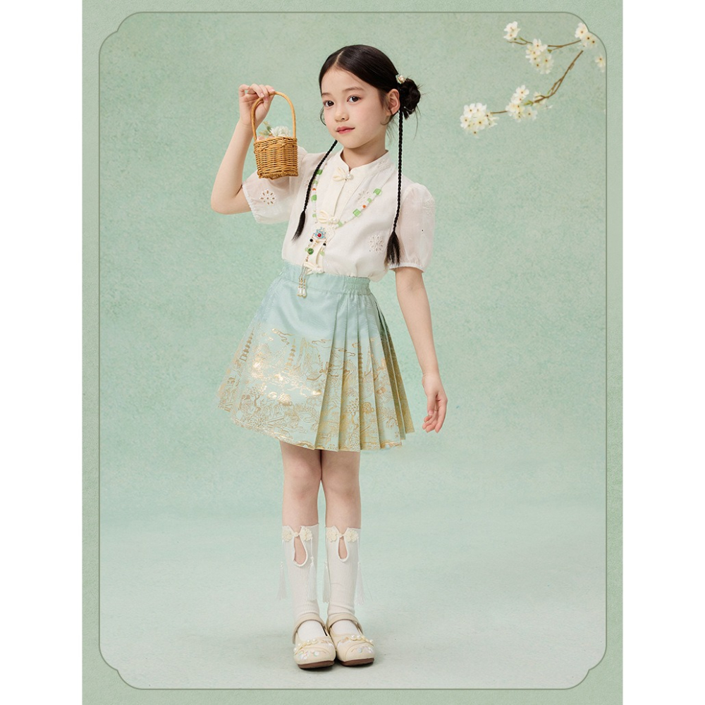 中式套裝襯衫馬面裙S505217-細節圖10