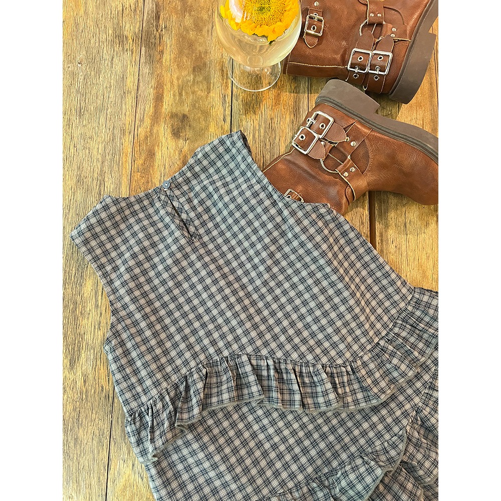 不規則拼接花邊背心裙S505316-細節圖3