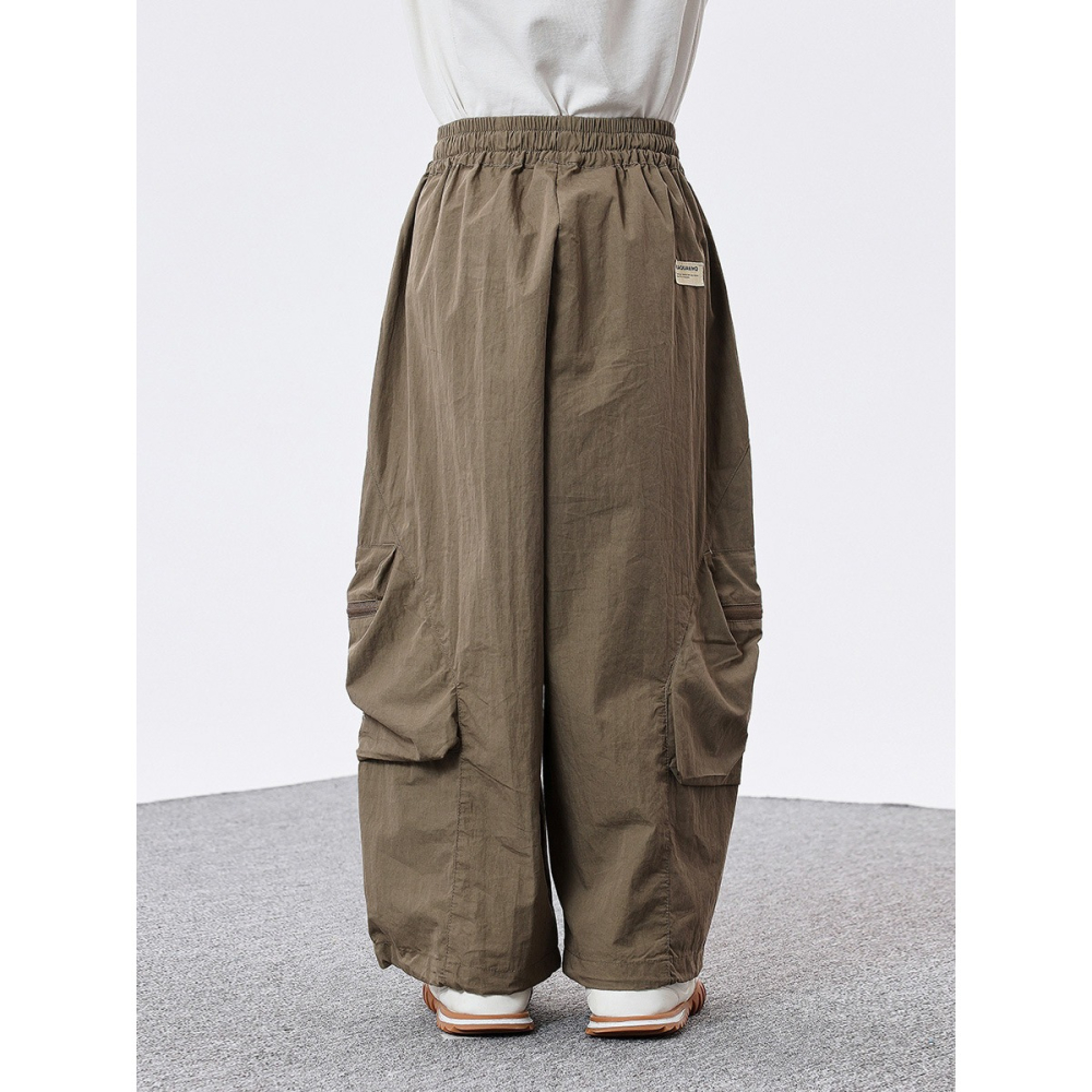 休閒闊腿字母褲S505422-細節圖2