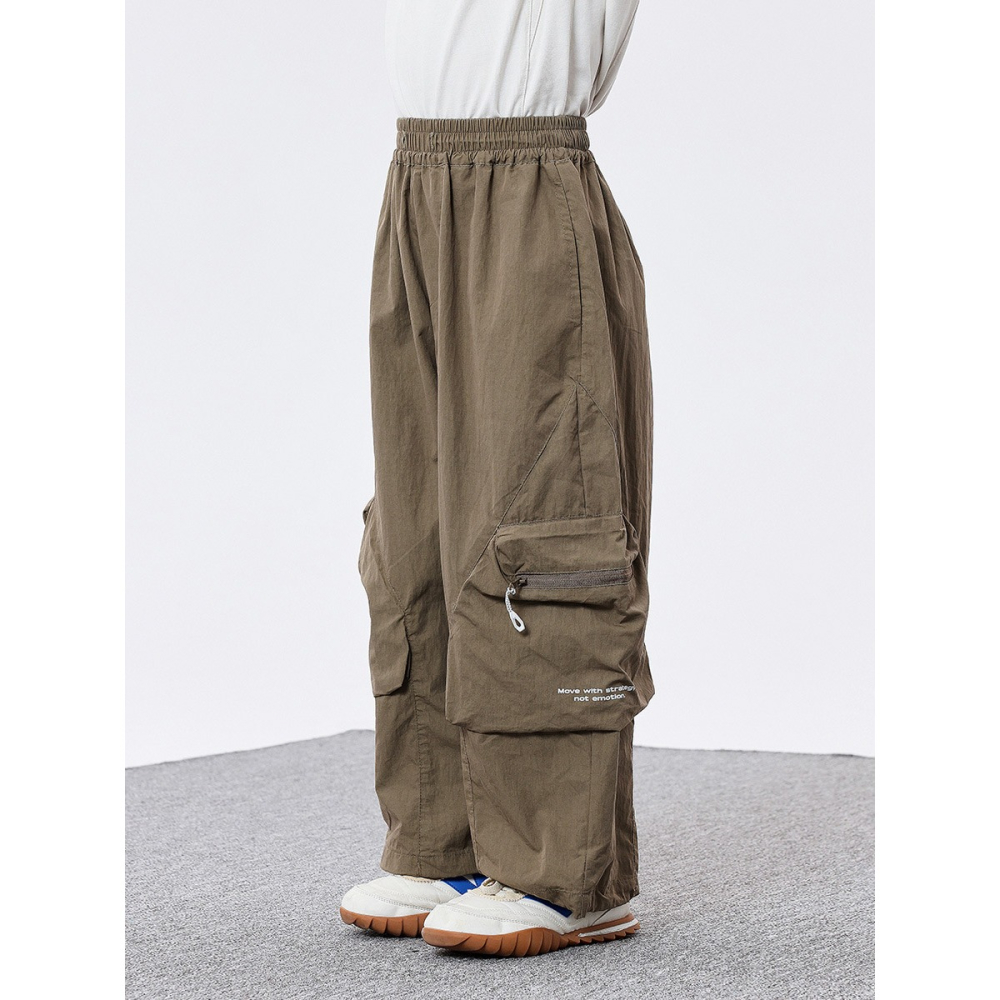 休閒闊腿字母褲S505422-細節圖3