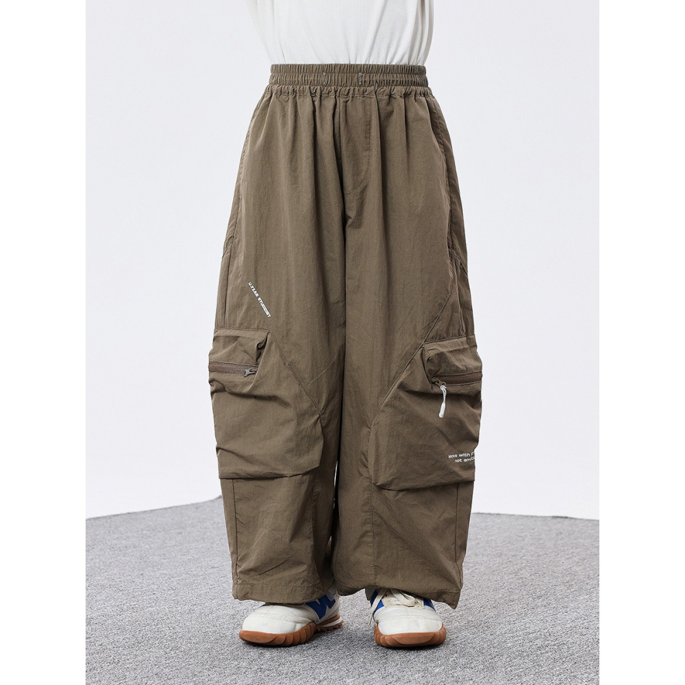 休閒闊腿字母褲S505422-細節圖4