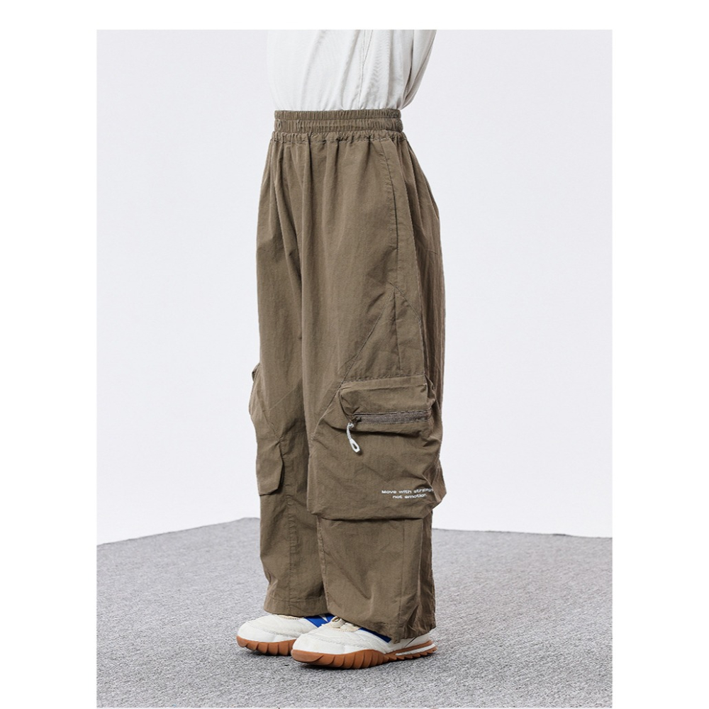 休閒闊腿字母褲S505422-細節圖8