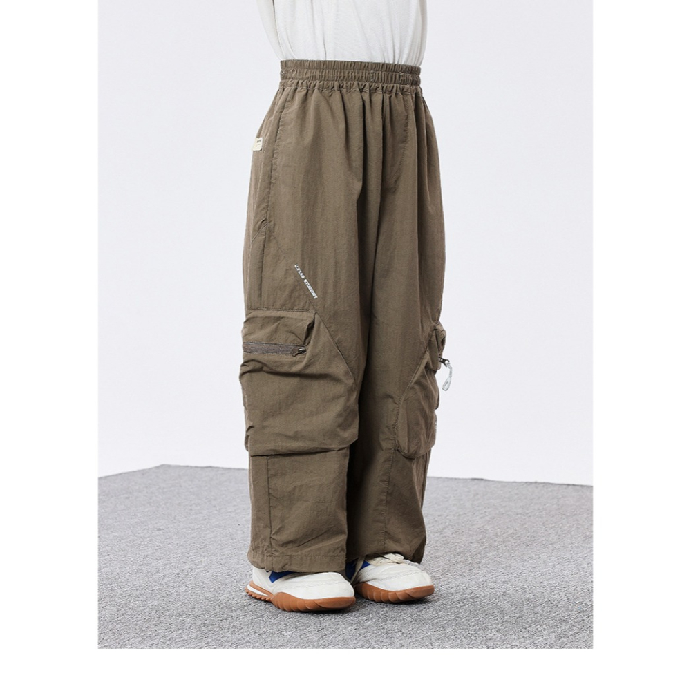 休閒闊腿字母褲S505422-細節圖9