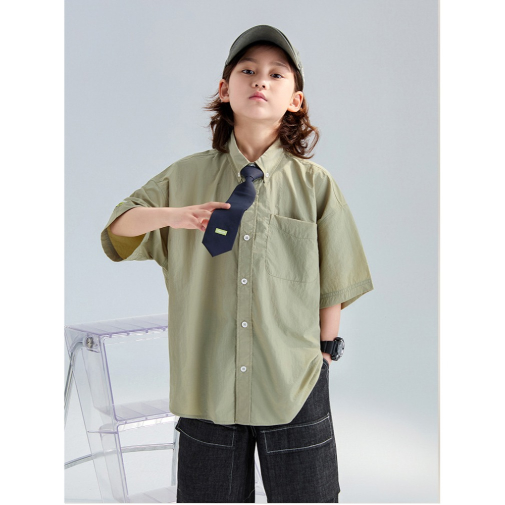親子-豆綠色襯衫S507204-細節圖6