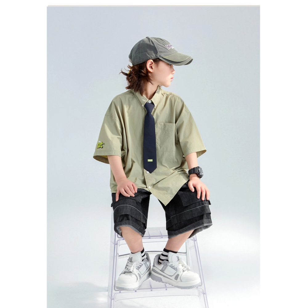 親子-豆綠色襯衫S507204-細節圖8