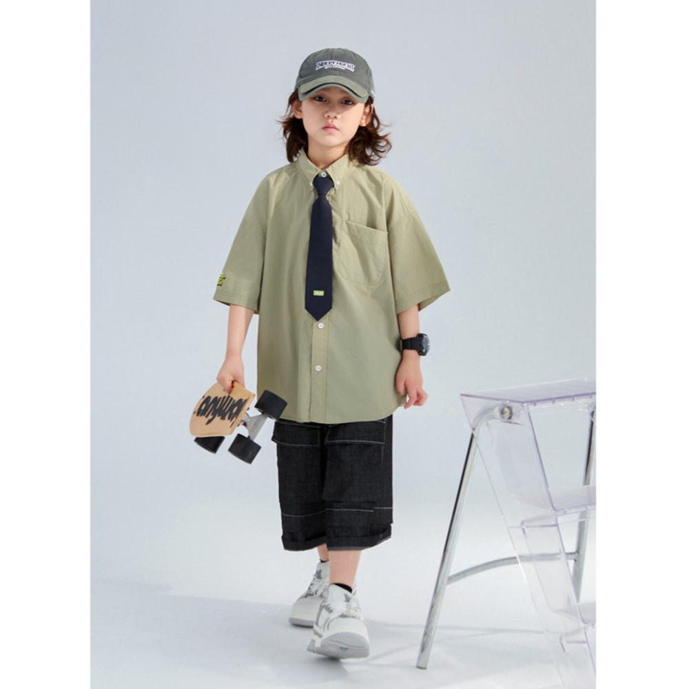 親子-豆綠色襯衫S507204-細節圖10