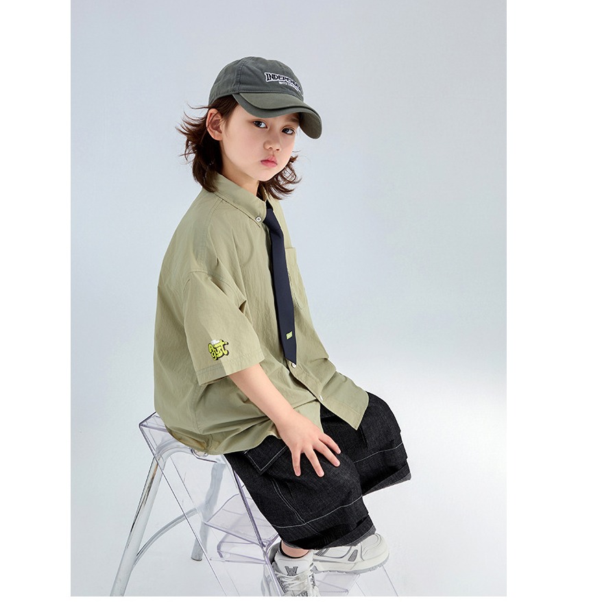 親子-豆綠色襯衫S507204-細節圖11