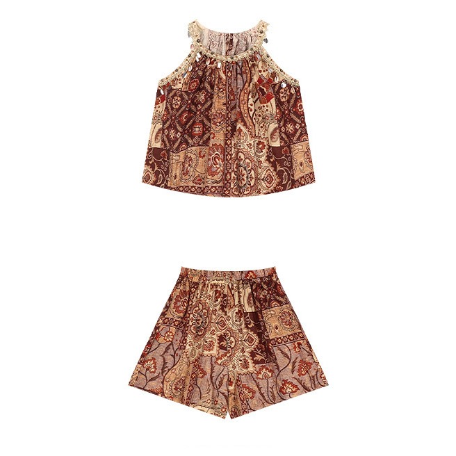 親子-復古民族風掛脖上衣寬鬆短褲S507321-細節圖4