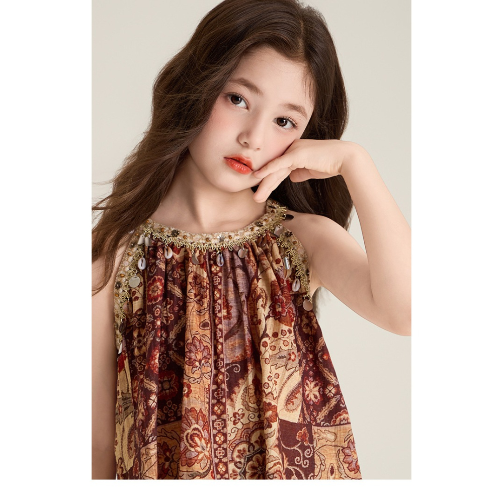 親子-復古民族風掛脖上衣寬鬆短褲S507321-細節圖8