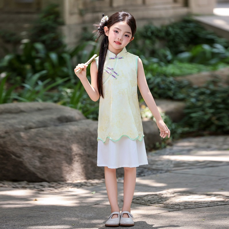 提花改良旗袍連衣裙S507327-細節圖7