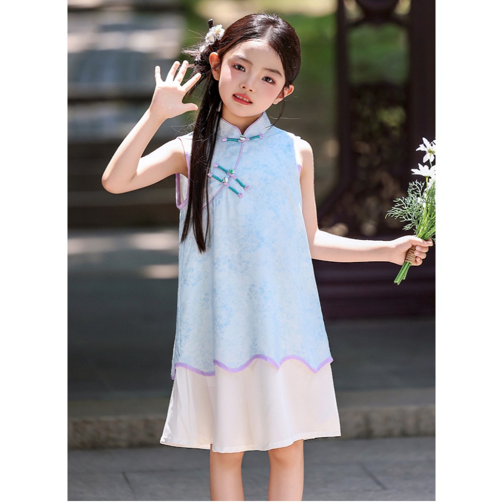 提花改良旗袍連衣裙S507327-規格圖11