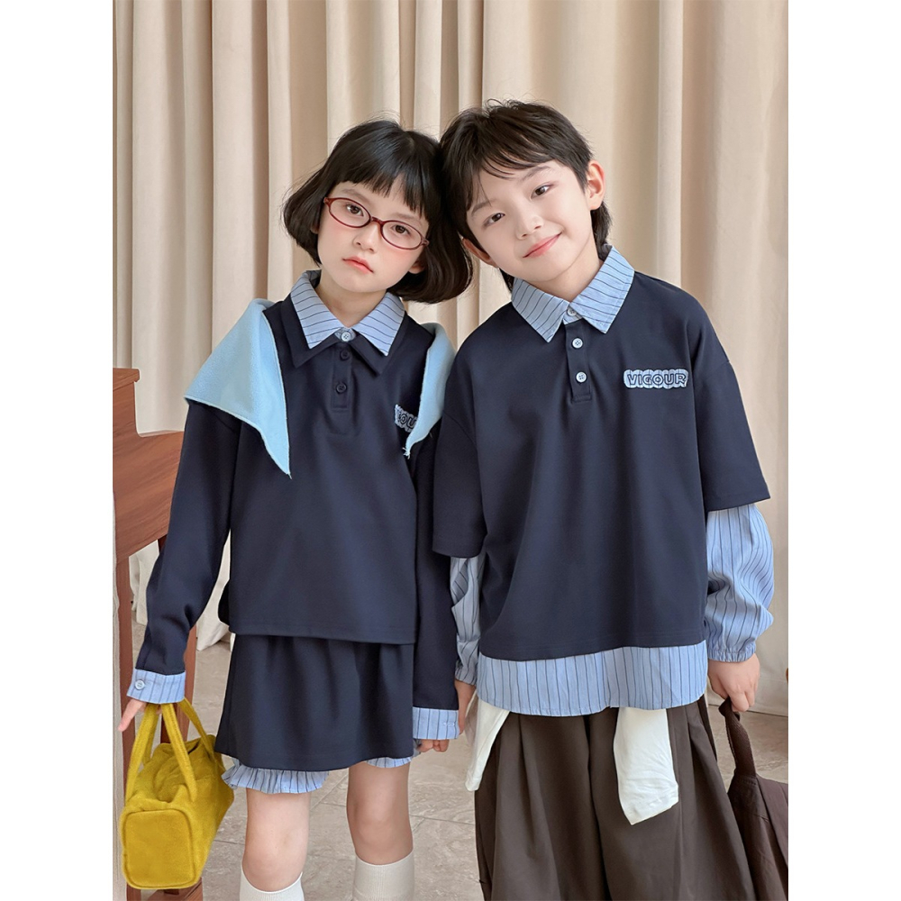 條紋撞色翻領上衣S508218-細節圖4