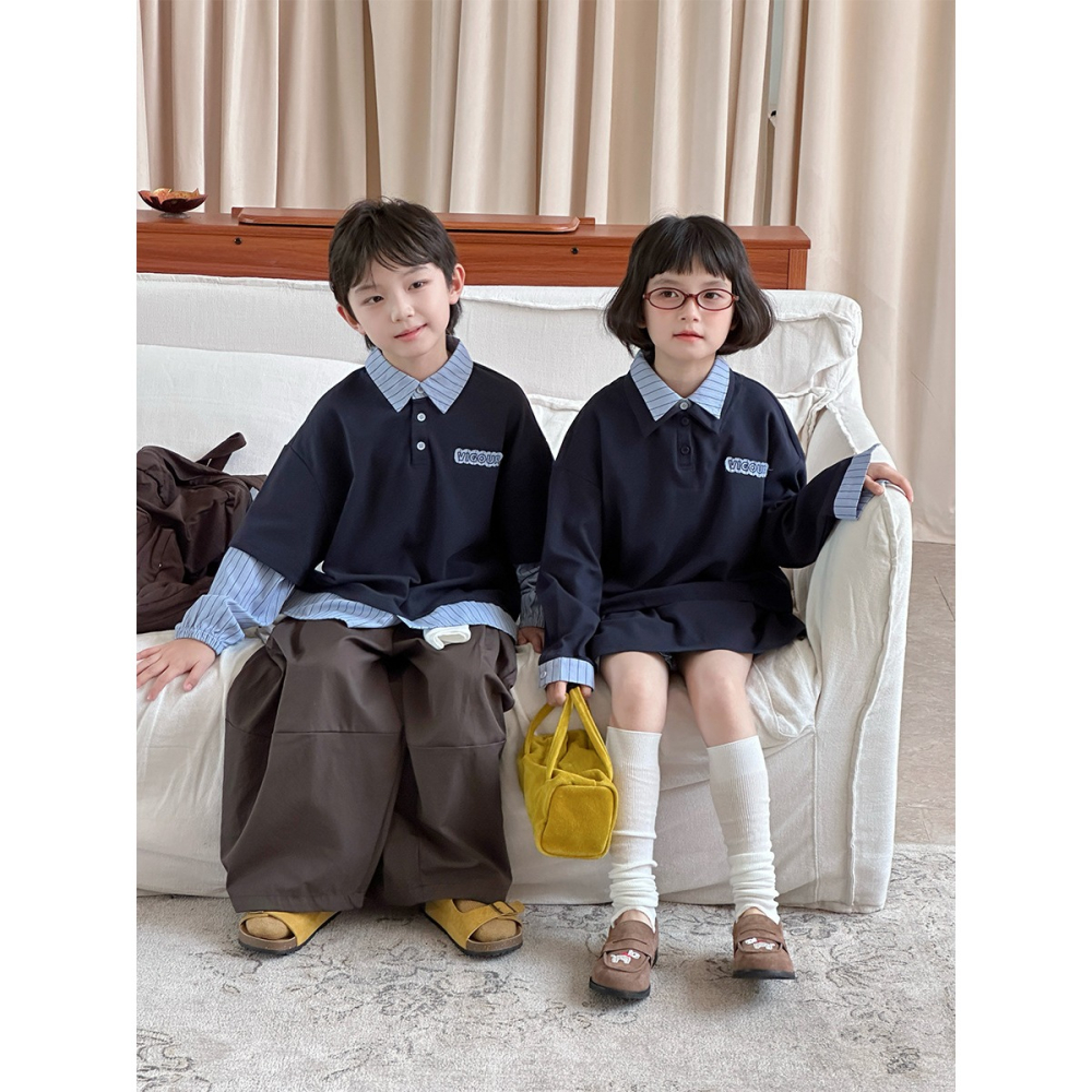 條紋撞色翻領上衣S508218-細節圖6