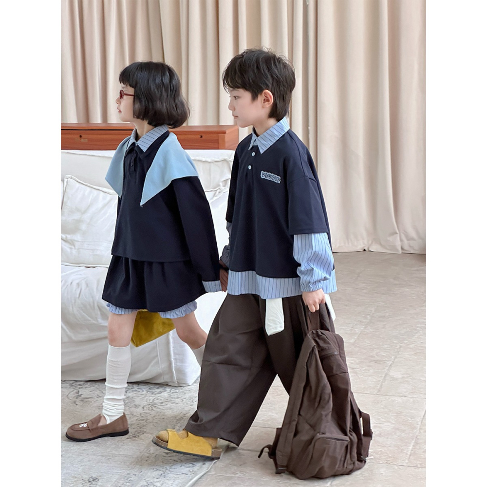 條紋撞色翻領上衣S508218-細節圖7