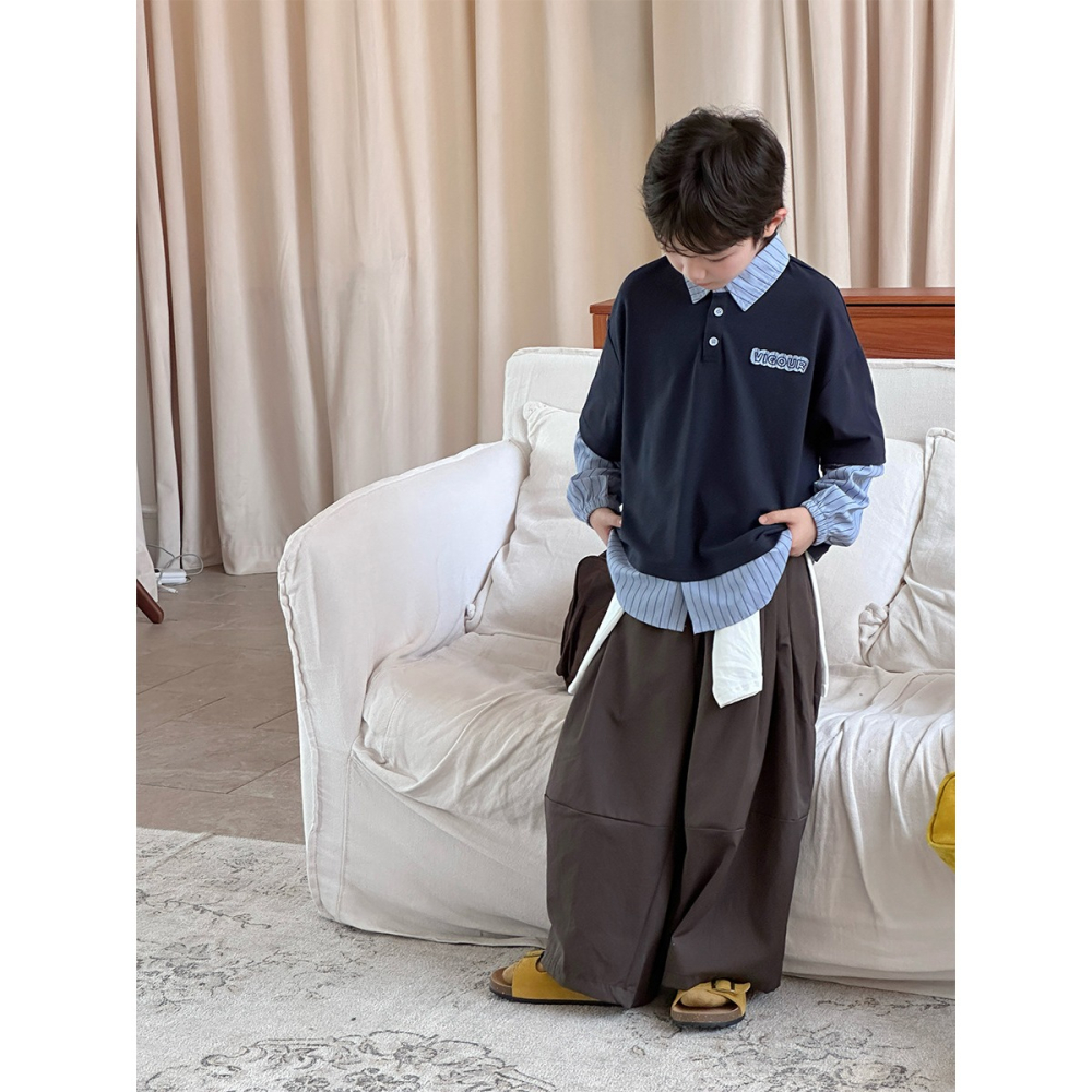 條紋撞色翻領上衣S508218-細節圖9