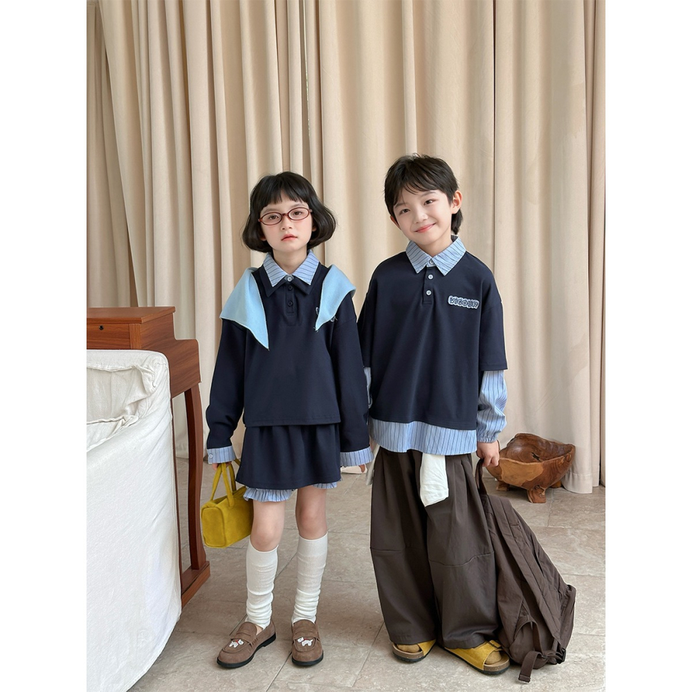 條紋撞色翻領上衣S508218-細節圖11