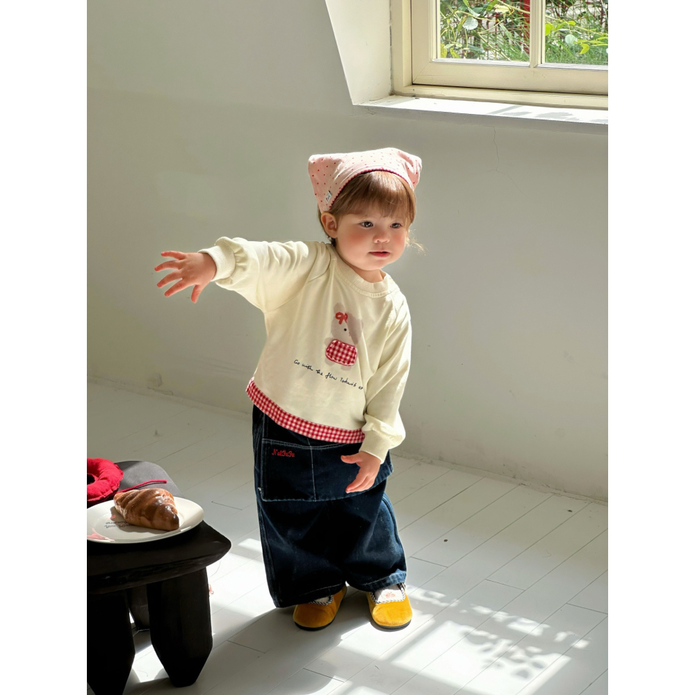 紅格上衣/屁簾牛仔褲S508301-細節圖5