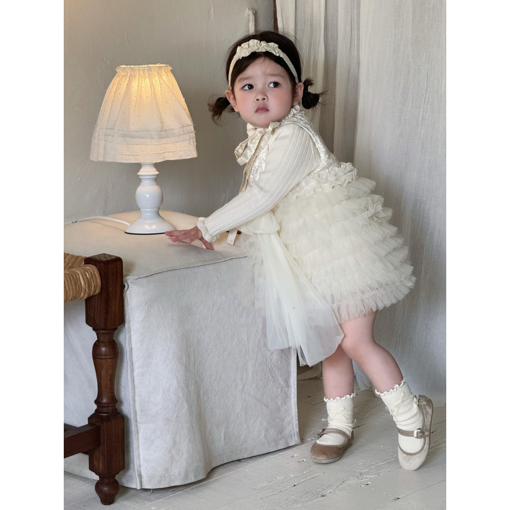 花邊蝴蝶結紗裙S508303-細節圖3