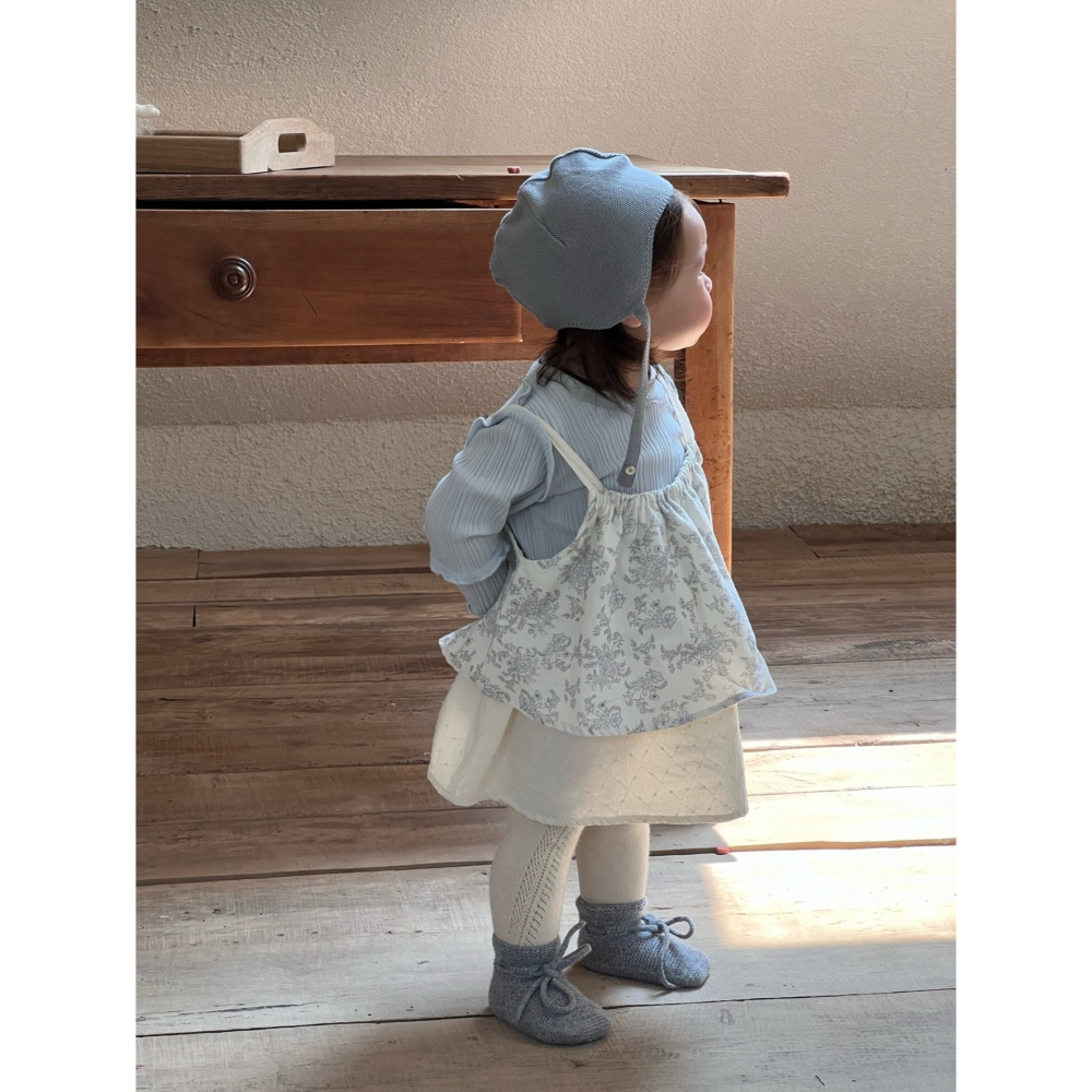 碎花拼接吊帶連衣裙套裝S508304-細節圖4