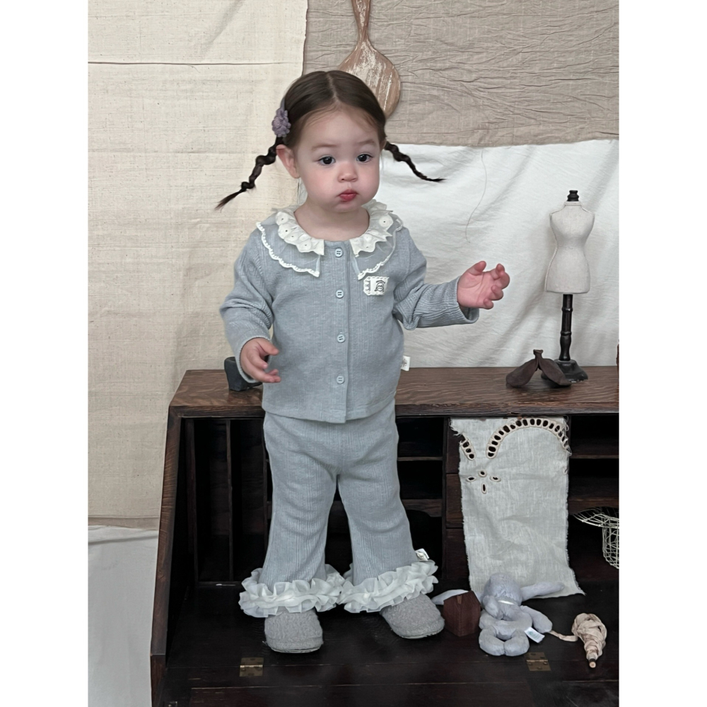 蕾絲領娃娃衫套裝S508307-細節圖3