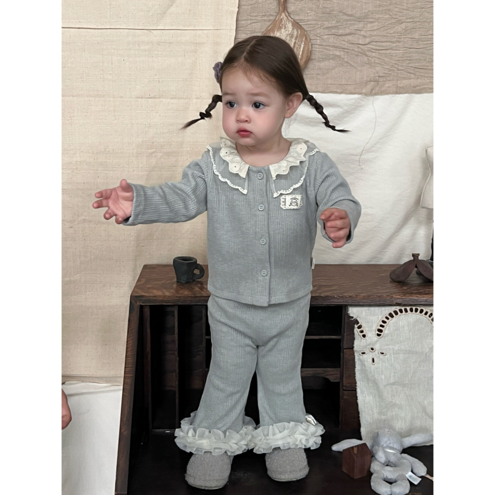 蕾絲領娃娃衫套裝S508307-細節圖4