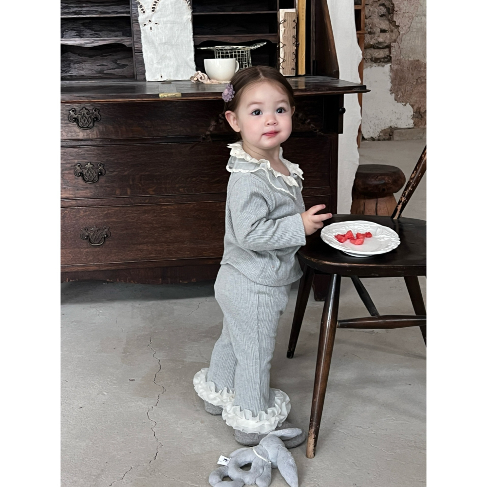 蕾絲領娃娃衫套裝S508307-細節圖5