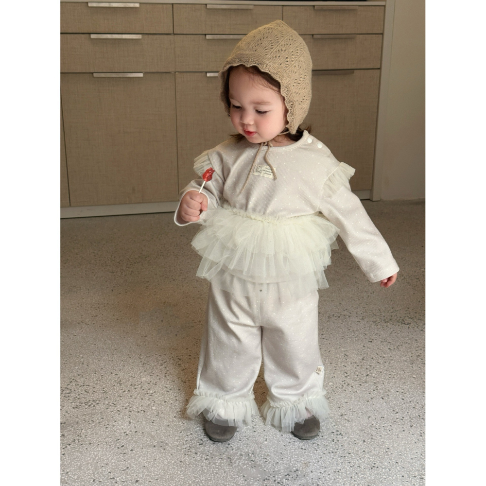 網紗假兩件上衣套裝S508308-細節圖3