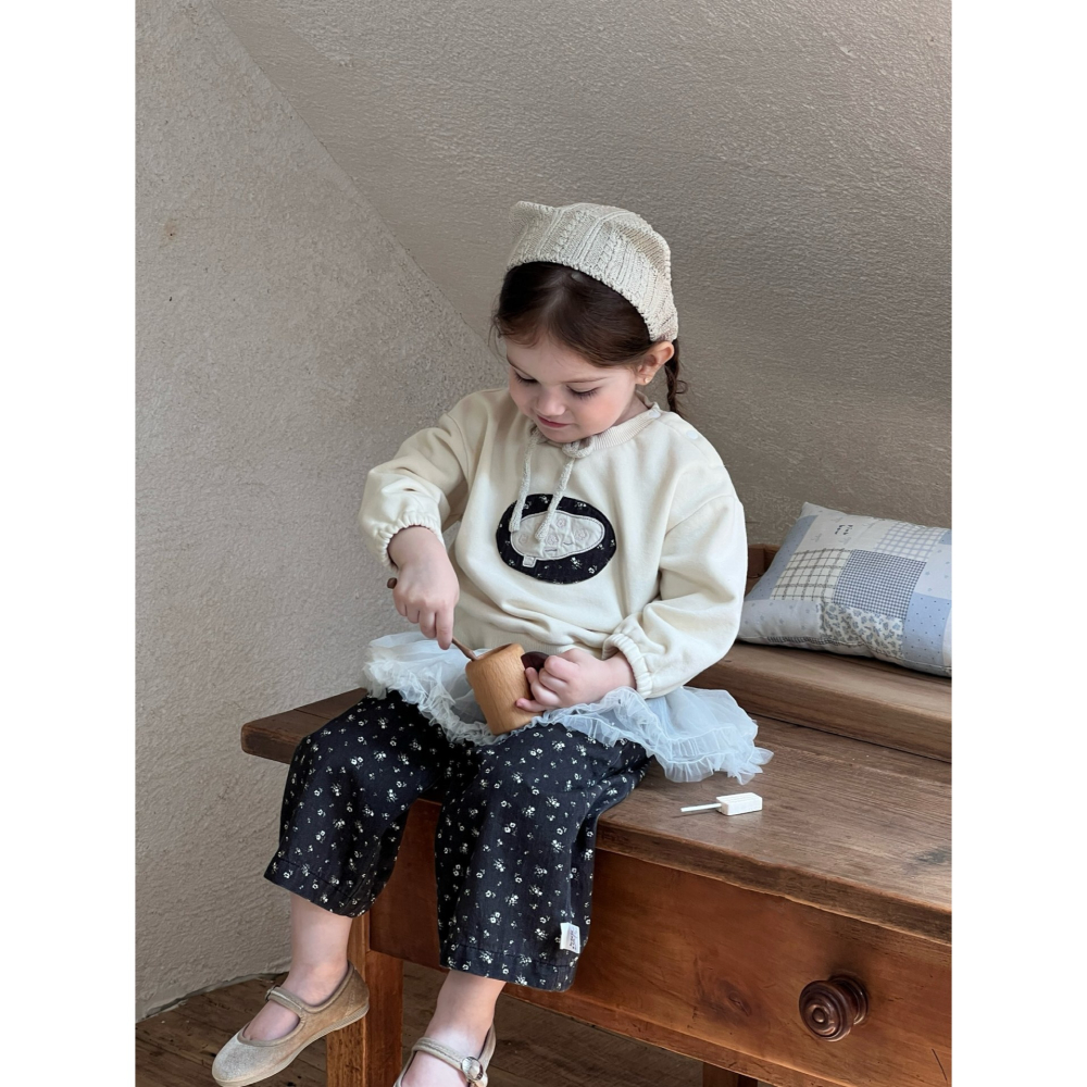 貼布繡衛衣假兩件裙褲S508311-細節圖2