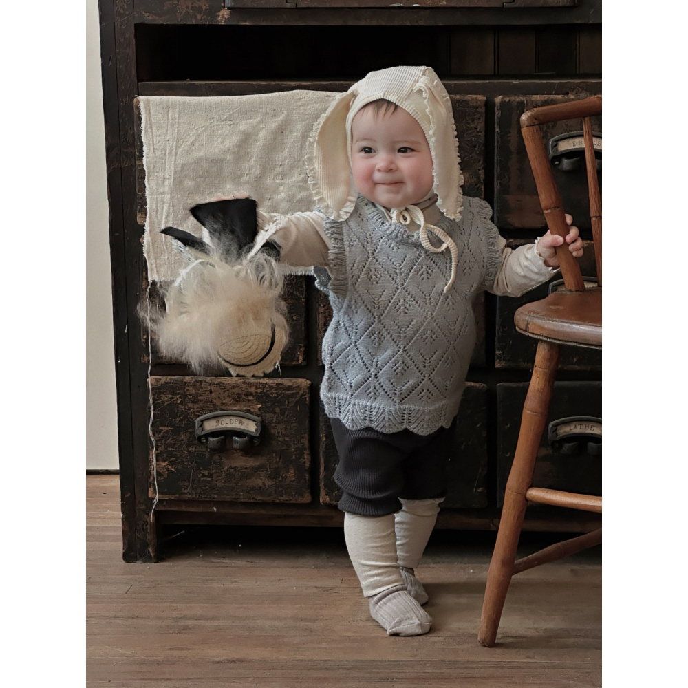 菱格鏤空勾花毛衣背心S508320-細節圖2