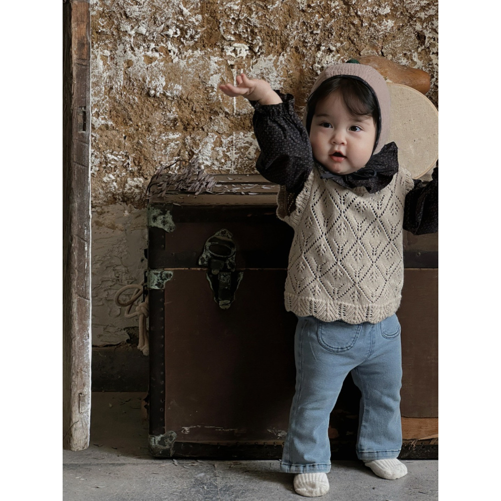 菱格鏤空勾花毛衣背心S508320-細節圖6