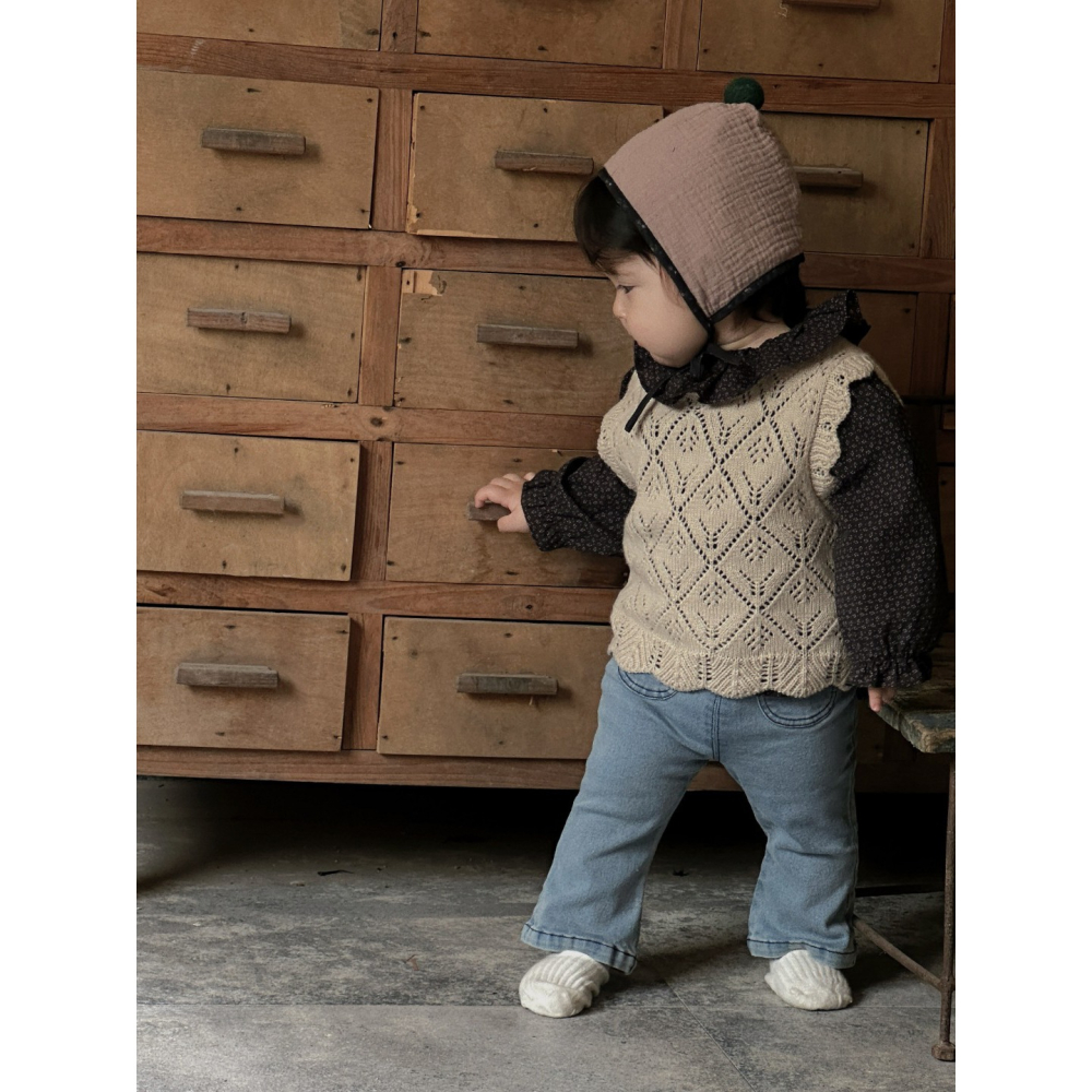 菱格鏤空勾花毛衣背心S508320-細節圖7