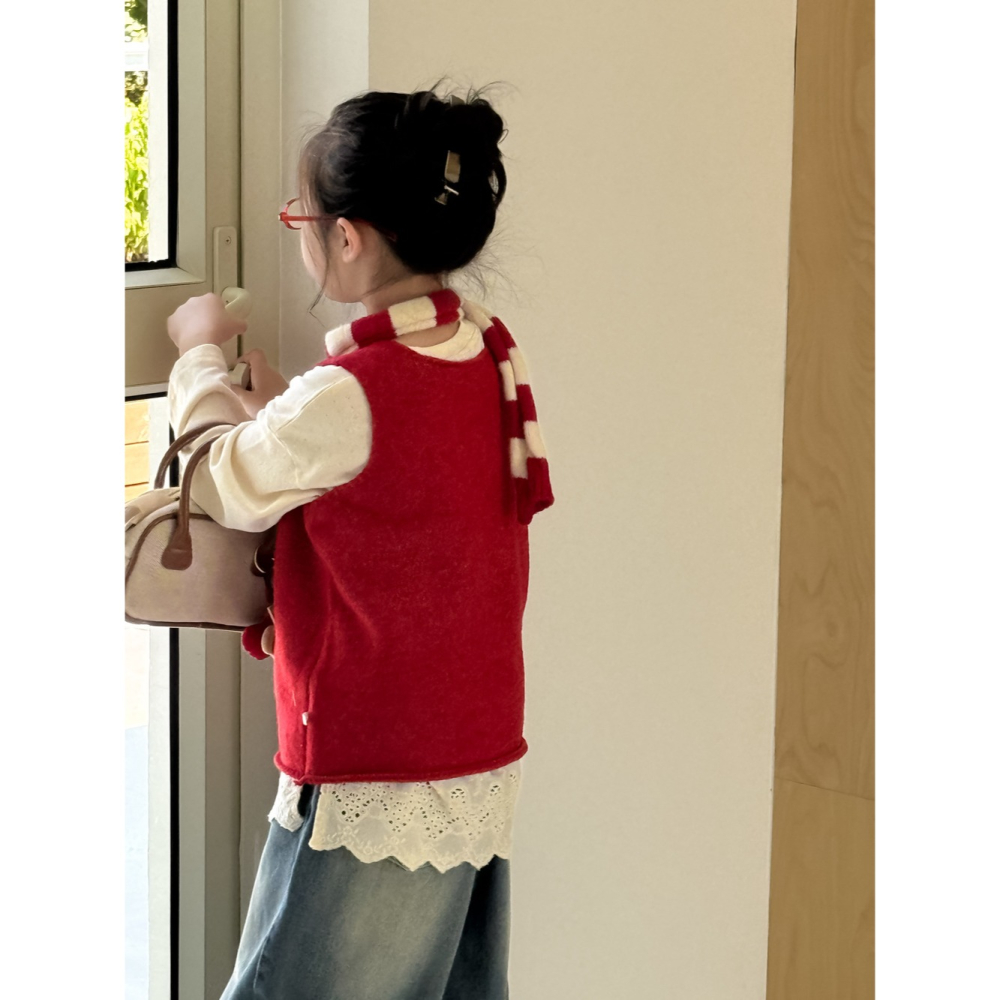 花朵毛線背心S508330-細節圖3