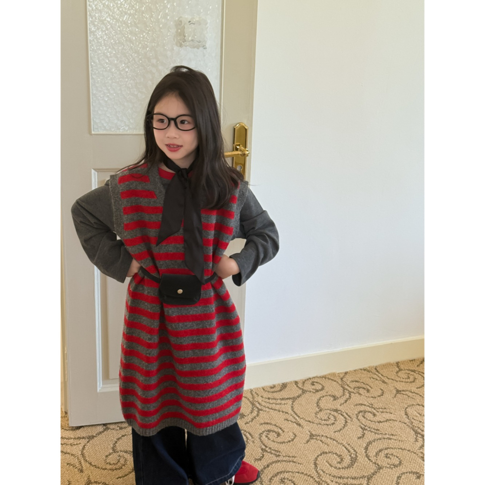 條紋無袖毛線裙S508418-細節圖2