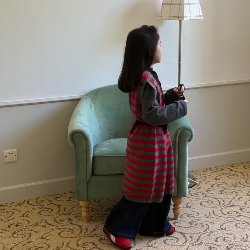 條紋無袖毛線裙S508418-細節圖3