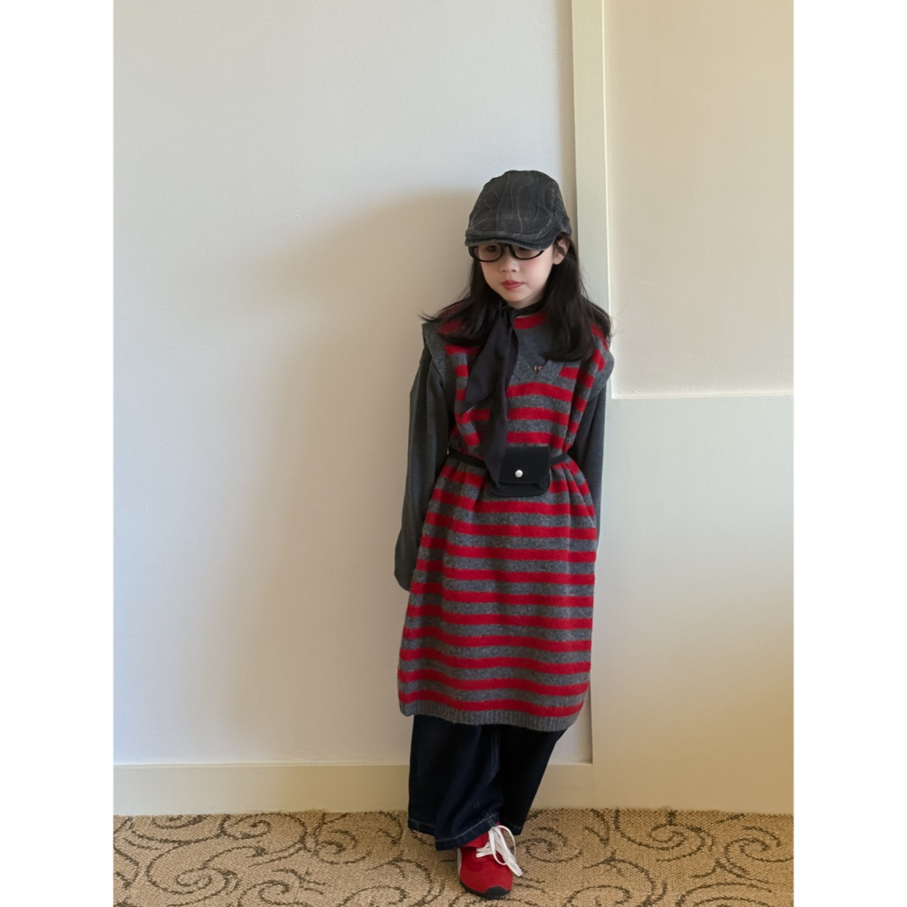 條紋無袖毛線裙S508418-細節圖4